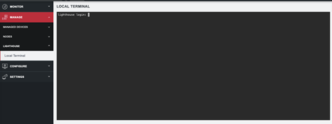 Image of the Lighthouse UI showing the CLI